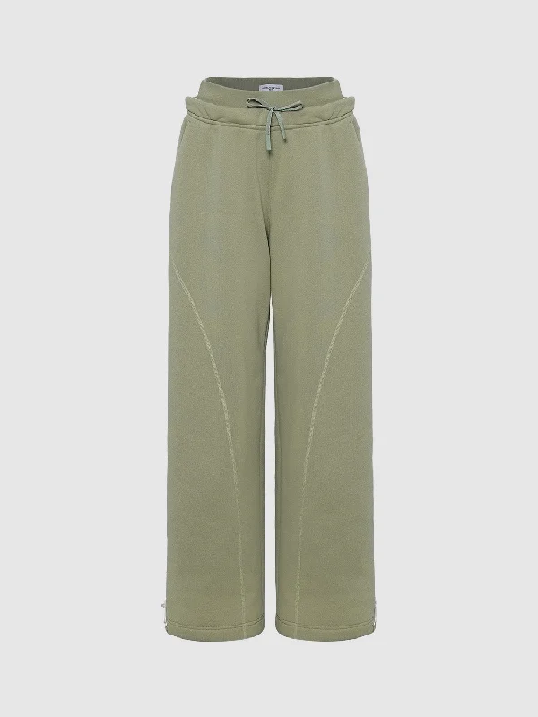 Drawstring Wide-Leg Pants Elegant Silk Pants