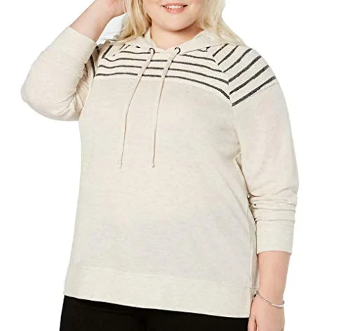 Plus Size Hooded Sweatshirt Hoodie with Reflective Safety Nightwear