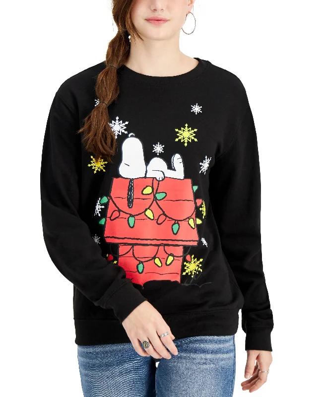 Juniors' Peanuts Snoopy Holiday Sweatshirt Hoodie with Tie-Dye Psychedelic Retro