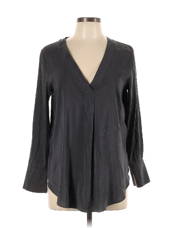 Long Sleeve Blouse Ruched Sleeve Blouse