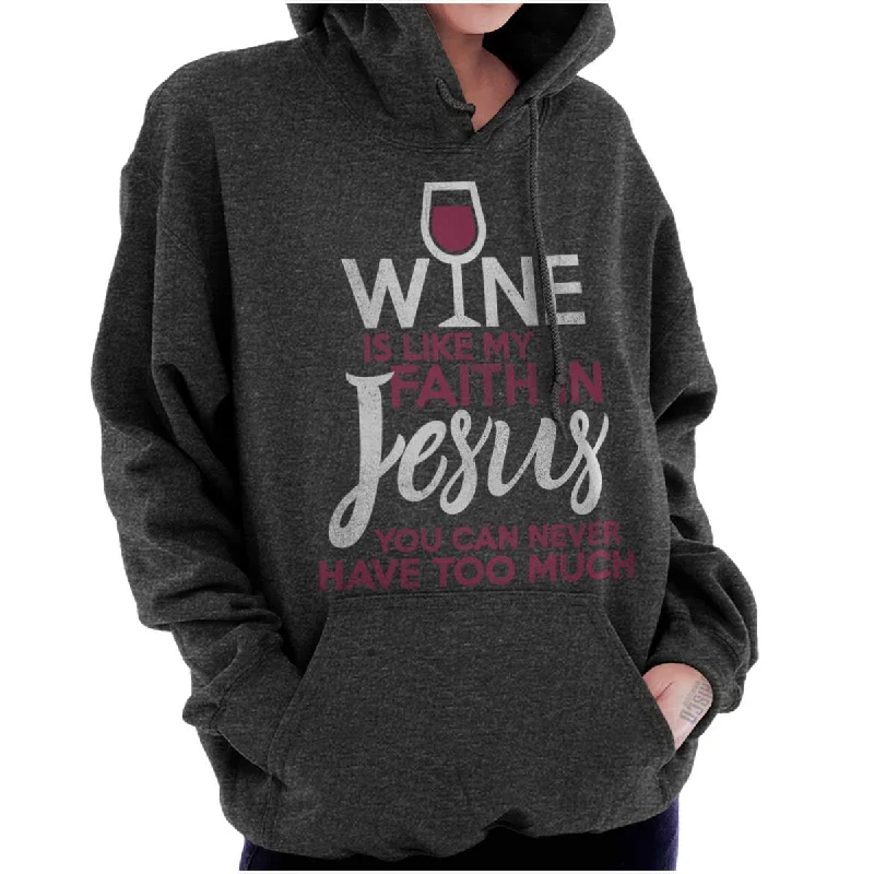 Wine Faith Jesus Hoodie Hoodie with Mesh Breathable Sporty