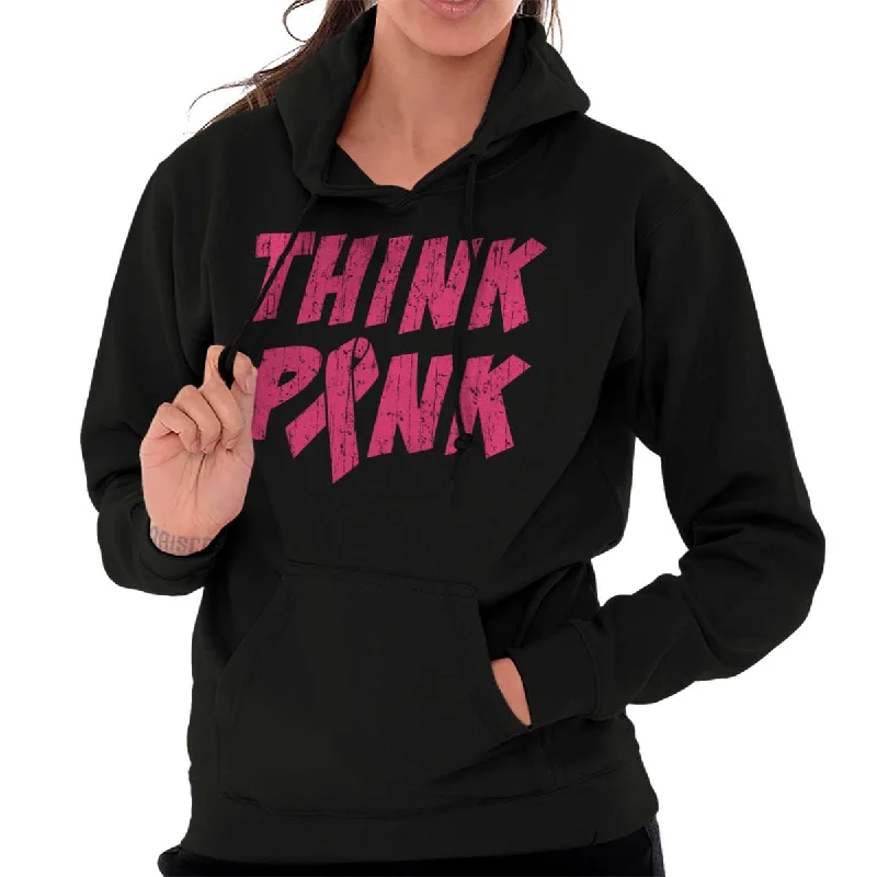 Think Pink Hoodie Hoodie with Oversized Fit Loose Comfortable