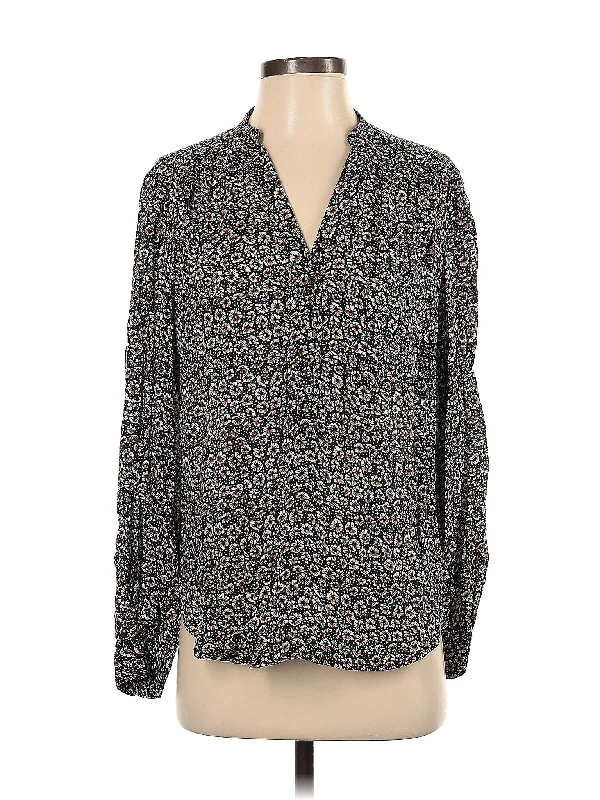 Long Sleeve Blouse Double Button Blouse