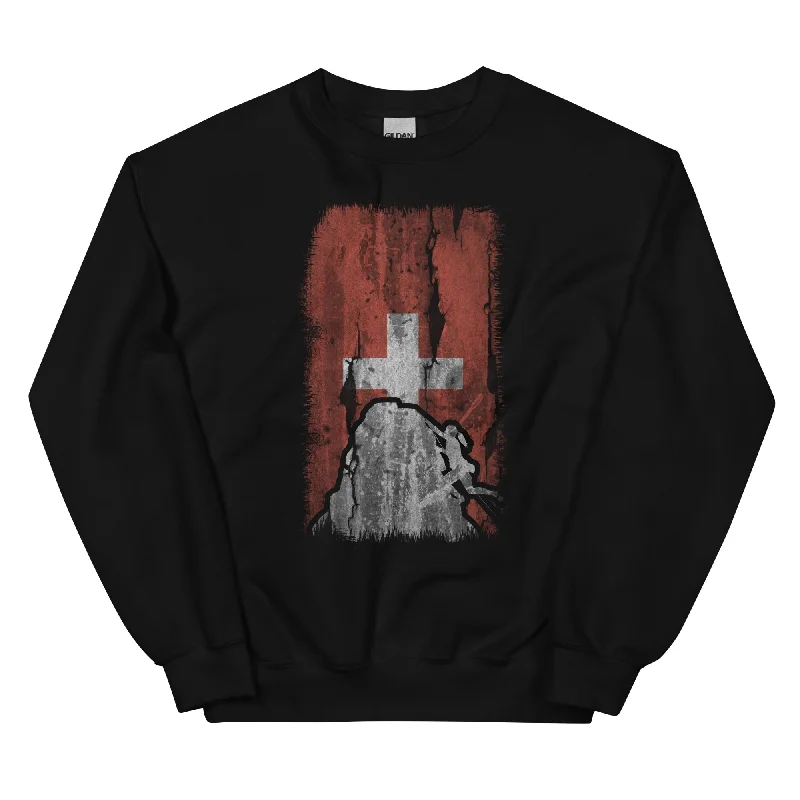 Schweizer Flagge 1 und Klettern - Sweatshirt (Unisex) Hoodie with Ribbed Hem Stretchable Secure Schweizer Flagge 1 und Klettern - Sweatshirt (Unisex) Hoodie with Ribbed Hem Stretchable Secure