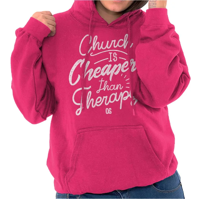 Church Therapy Hoodie Hoodie with Button Classic Timeless