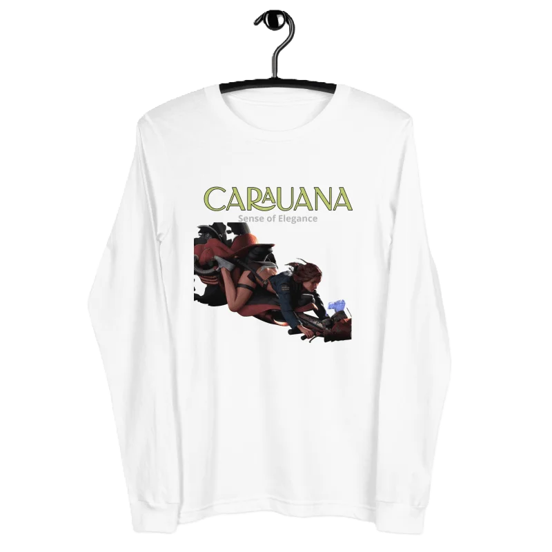 Carauana Sweatshirt Sense of Elegance Hoodie with Hem Applique Textured Unique