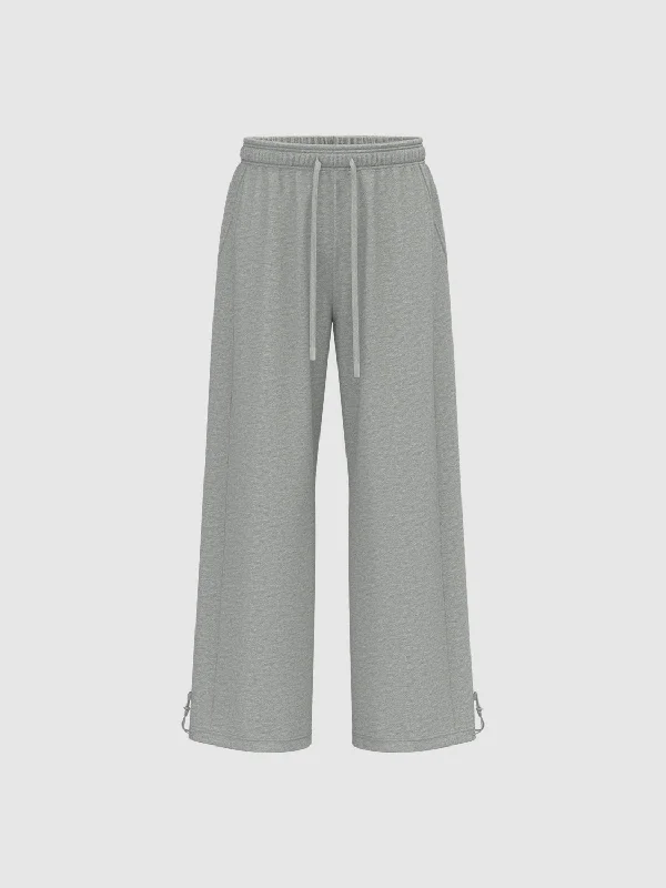 Drawstring Wide-Leg Pants High-Waist Jogger Pants