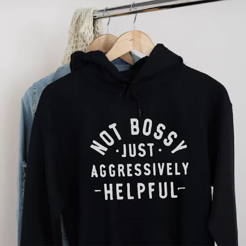 Not Bossy But Helpful Women's Hoodie Hoodie with Front Slit Layering Stylish