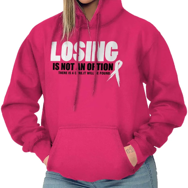 Breast Cancer Awareness Hoodie Hoodie with Hem Lace Feminine Delicate