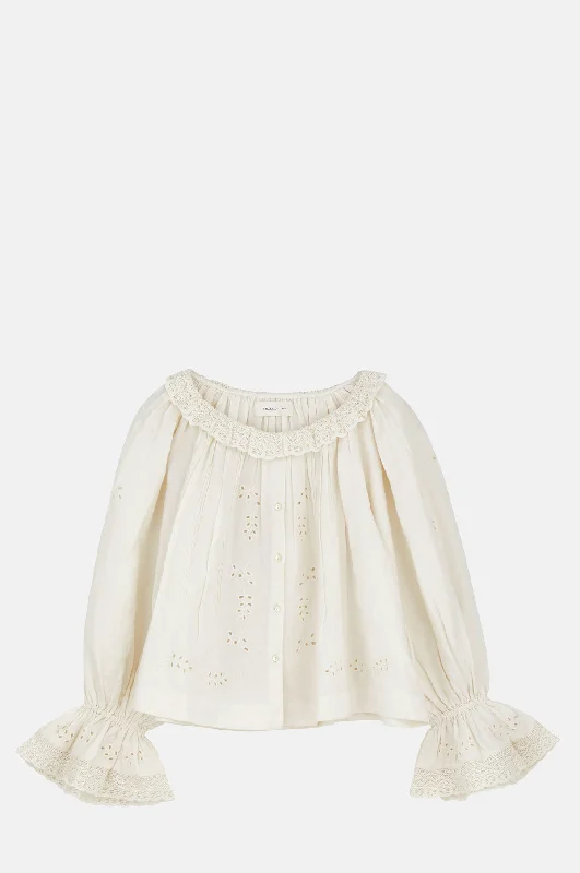 Aliso Blouse Off White Chic Off-Shoulder Blouse