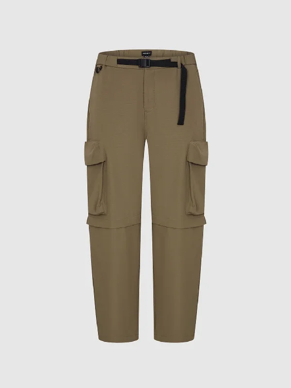Elastic Flap Pocket Jogger Pants Formal Linen Trousers