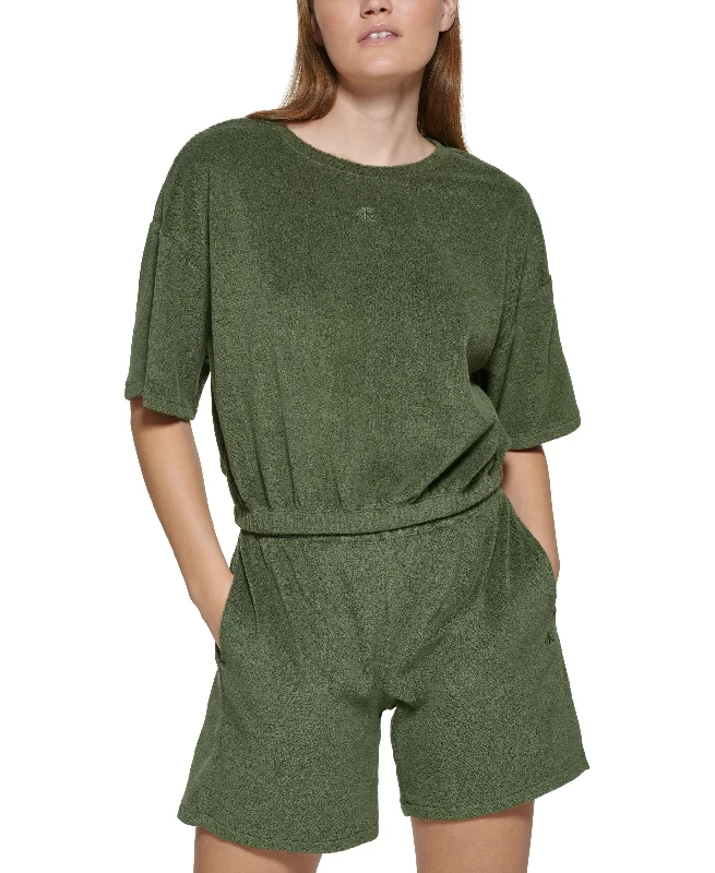 Short-Sleeve Sweatshirt Hoodie with Relaxed Fit Easy Casual
