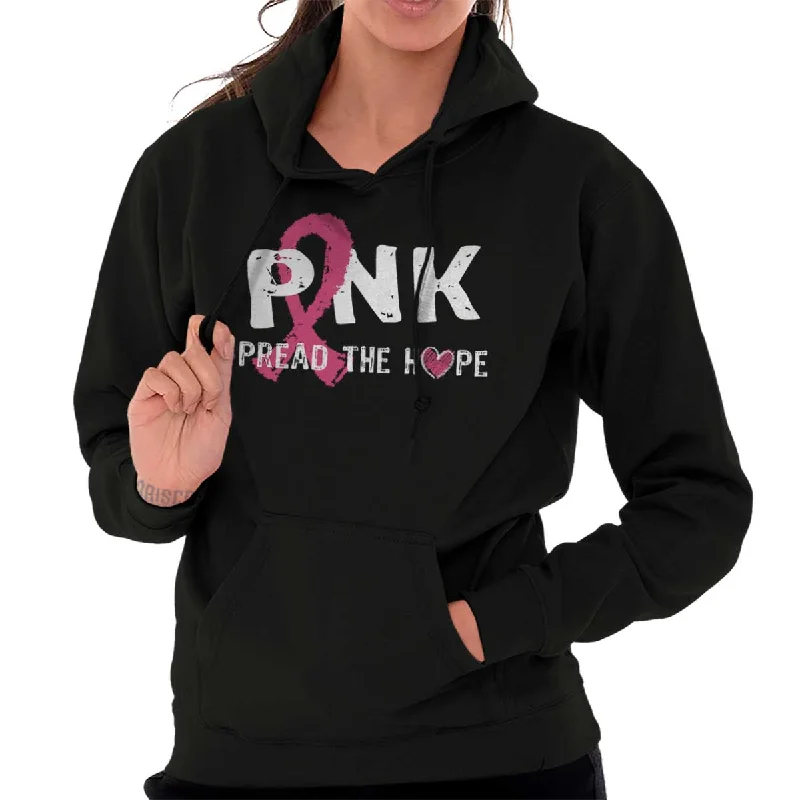 Breast Cancer Awareness Hoodie Hoodie with Slit Hem Functional Movement