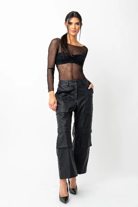 BA Waxed Wide Leg Cargo Pant Trendy Printed Leggings