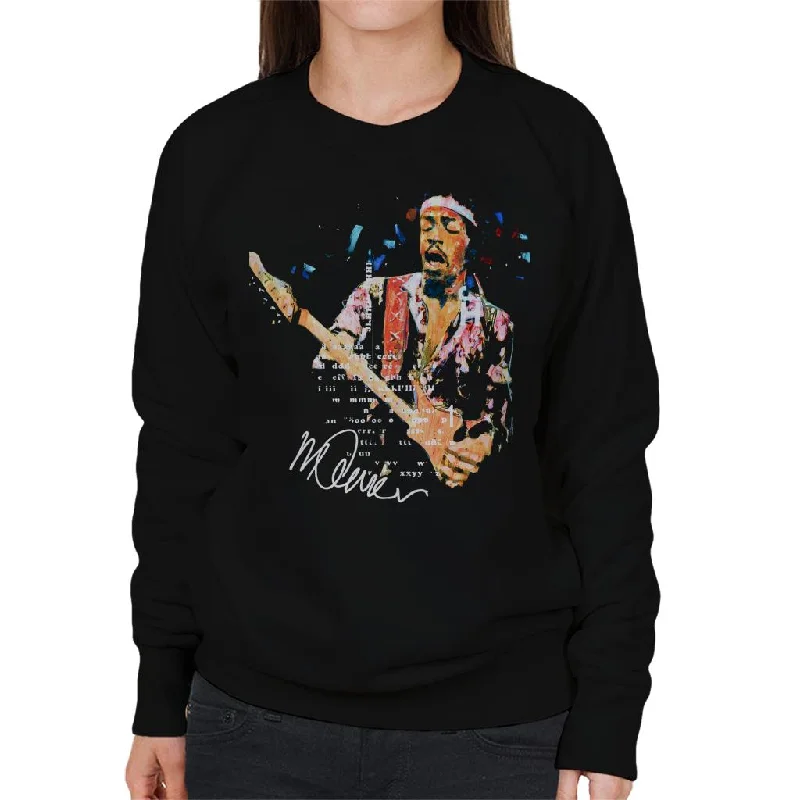 Sidney Maurer Original Portrait Of Guitarist Jimi Hendrix Women's Sweatshirt Hoodie Dress Longline Feminine Sidney Maurer Original Portrait Of Guitarist Jimi Hendrix Women's Sweatshirt Hoodie Dress Longline Feminine