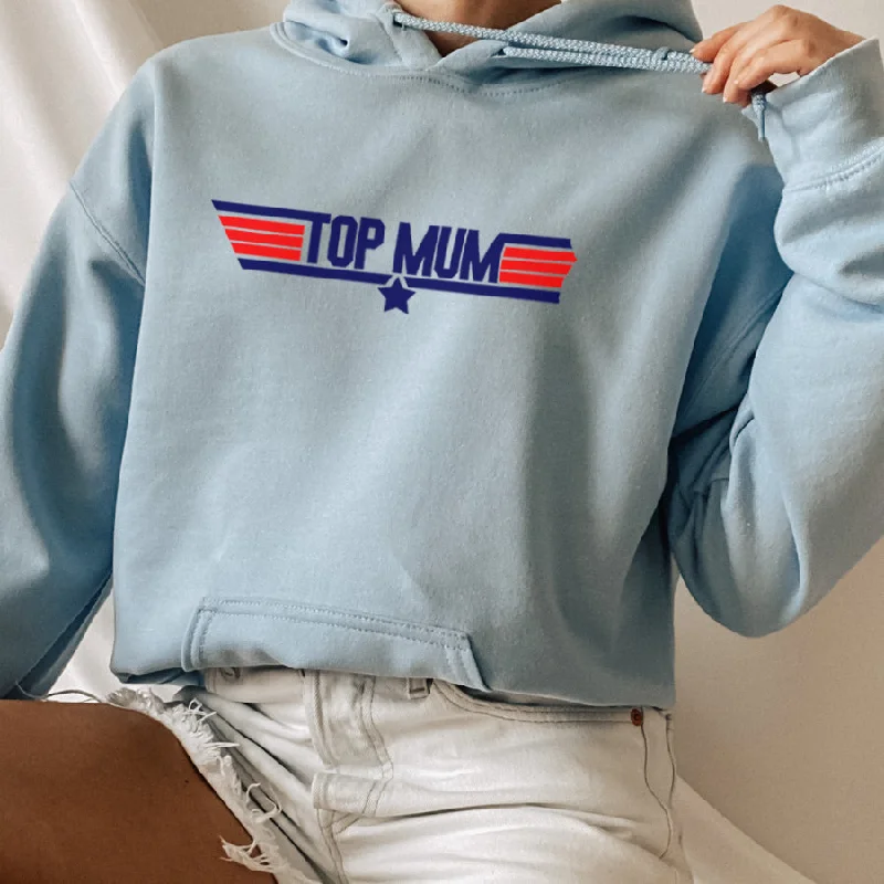 Top Mum Classic Hoodie Hoodie with Hem Elastic Stretchable Comfortable