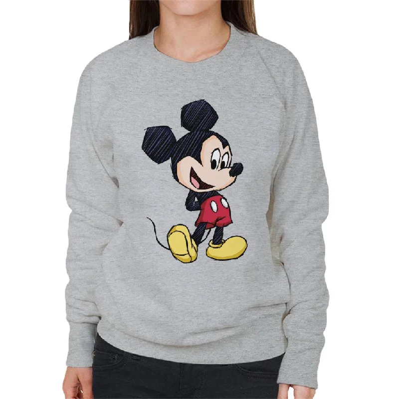 Disney Mickey Mouse Big Head Sketch Women's Sweatshirt Hoodie with Logo Branding Identity Disney Mickey Mouse Big Head Sketch Women's Sweatshirt Hoodie with Logo Branding Identity