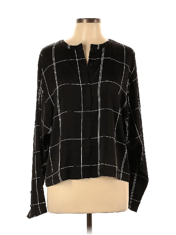Long Sleeve Blouse Embellished Collar Blouse