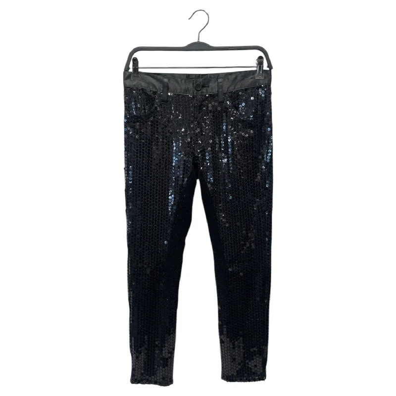JUNYA WATANABE COMME des GARCONS/Straight Pants/XS/Polyester/BLK/SEQUIN Elegant Wool Trousers