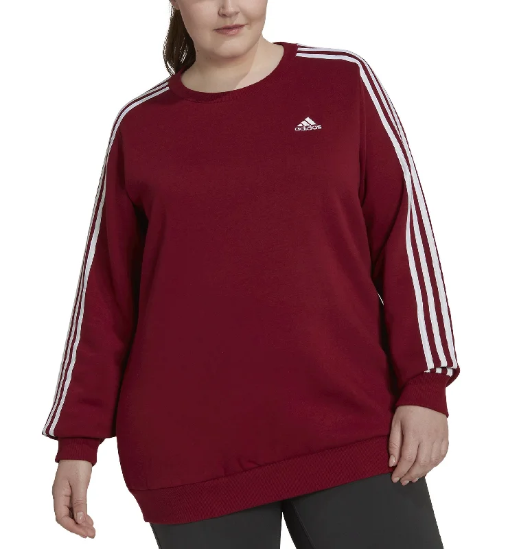 Adidas Plus Size Essentials 3 Stripes Fleece Sweatshirt Hoodie with Patch Decorative Personalized Adidas Plus Size Essentials 3 Stripes Fleece Sweatshirt Hoodie with Patch Decorative Personalized