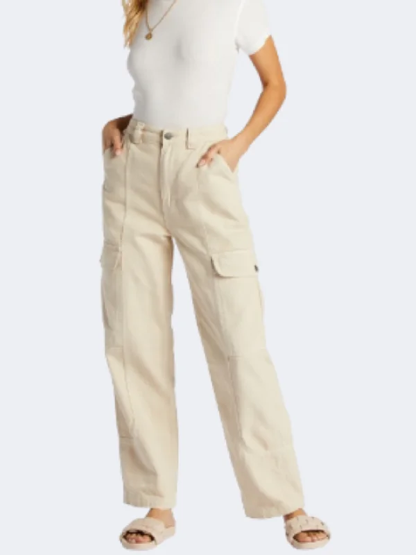 Billabong Wall To Wall Women Lifestyle Pant Antique White Cozy Knit Pants