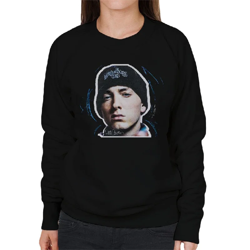 Sidney Maurer Original Portrait Of Eminem Shady Hat Women's Sweatshirt Hoodie with Crew Neck Simple Timeless Sidney Maurer Original Portrait Of Eminem Shady Hat Women's Sweatshirt Hoodie with Crew Neck Simple Timeless