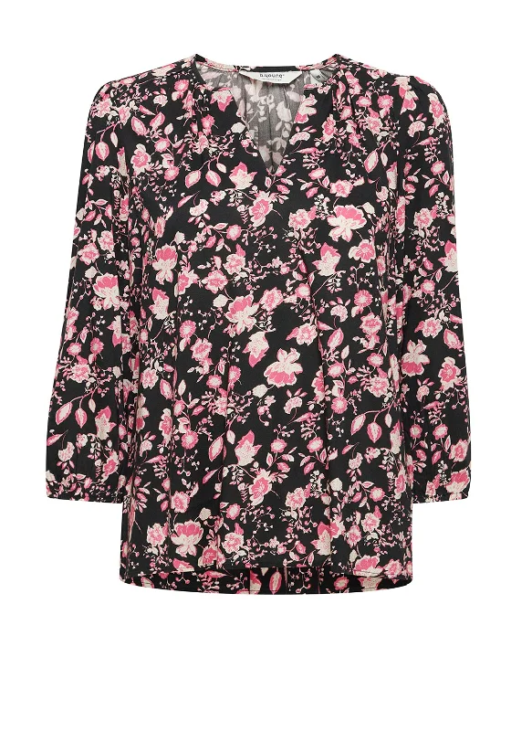 B.Young Josa Floral Print Loose Fit Blouse, Super Pink Mix Chic Wrap Blouse