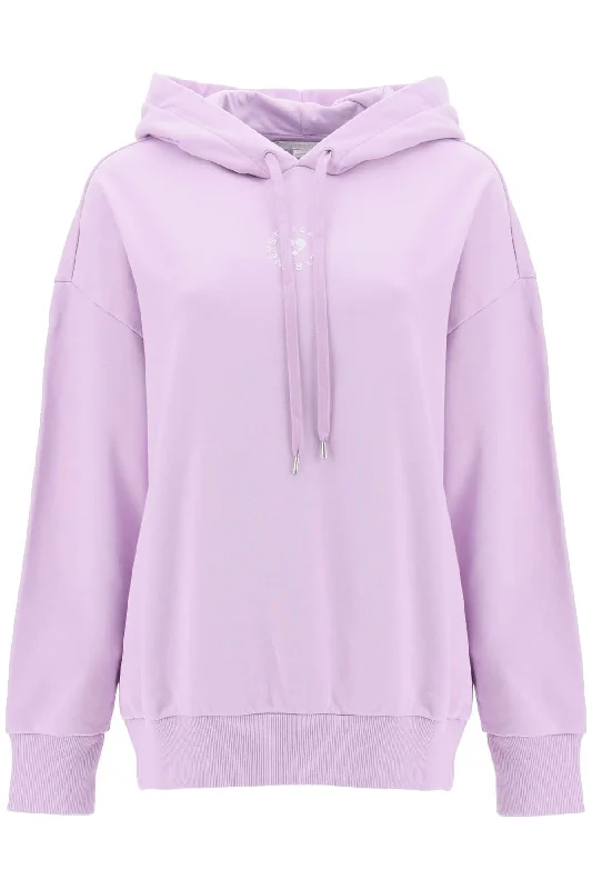 Iconic Mini Heart Hooded Sweatshirt  - Purple Hoodie with Pattern Geometric Abstract