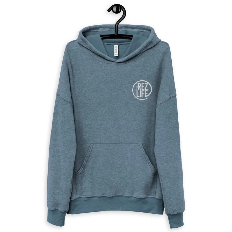The Rez Life™ Embroidered Fleece Hoodie Hoodie with V-Neck Classic Versatile