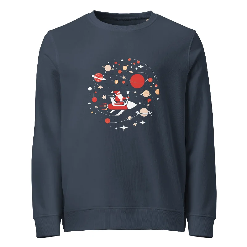 Cosmic Claus Christmas Graphic Women Organic Sweatshirt Hoodie with Relaxed Fit Easy Casual Cosmic Claus Christmas Graphic Women Organic Sweatshirt Hoodie with Relaxed Fit Easy Casual