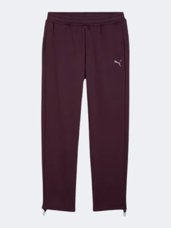 Puma Motion Women Lifestyle Pant Midnight Plum Soft Stretch Trousers