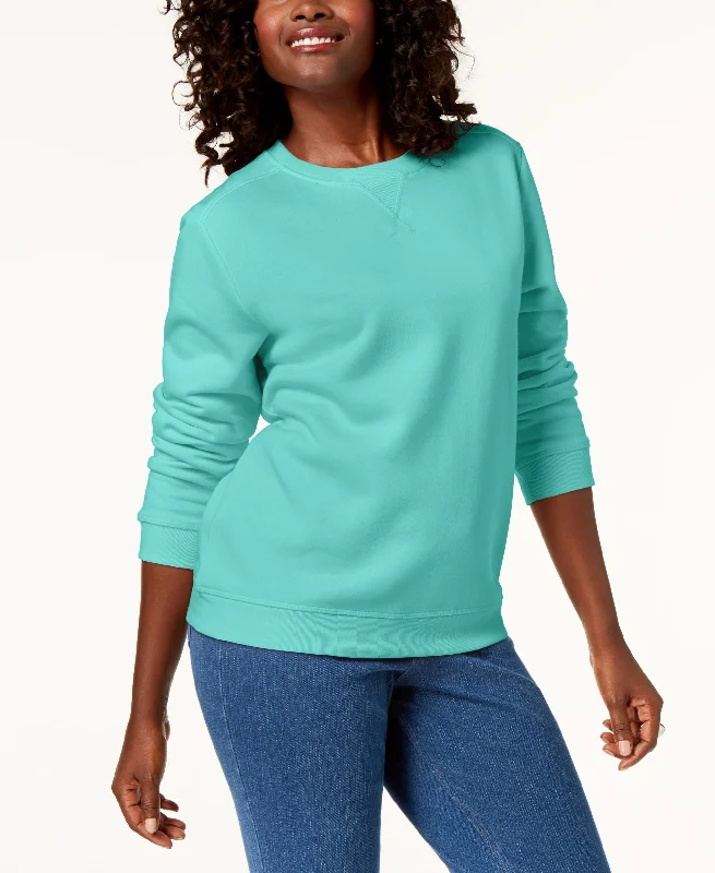 Karen Scott Petite Crew Neck Sweatshirt Hoodie with Turtle Neck Cozy Winter