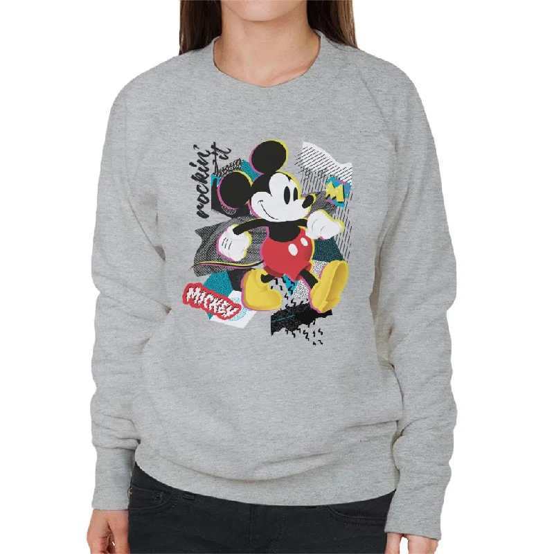 Disney Mickey Mouse Retro Pop Art Women's Sweatshirt Hoodie with Button Placket Classic Preppy Disney Mickey Mouse Retro Pop Art Women's Sweatshirt Hoodie with Button Placket Classic Preppy