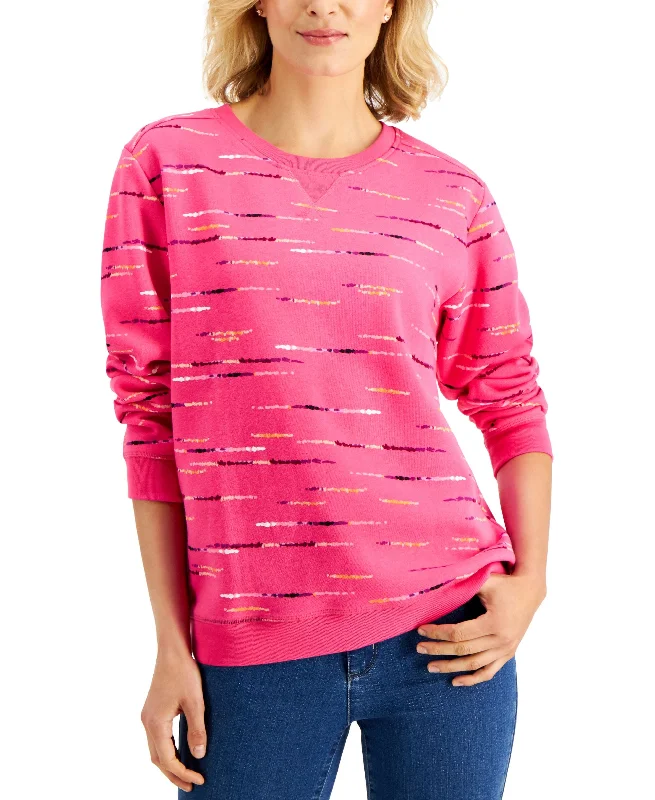 Karen Scott Spacedyed Sweatshirt Hoodie with Back Slit Movement Comfort