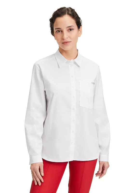 Betty Barclay Embellished Pocket Blouse, White Classic Striped Blouse