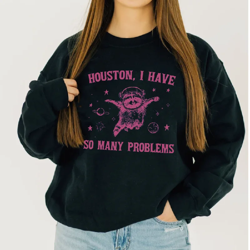 Houston Where Do I Start Sweatshirt Hoodie with Oversized Fit Loose Comfortable