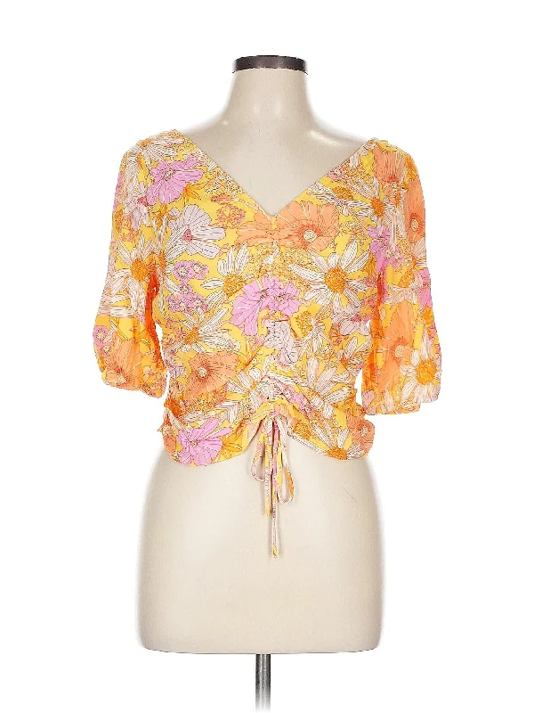 Short Sleeve Blouse Embroidered Cotton Blouse