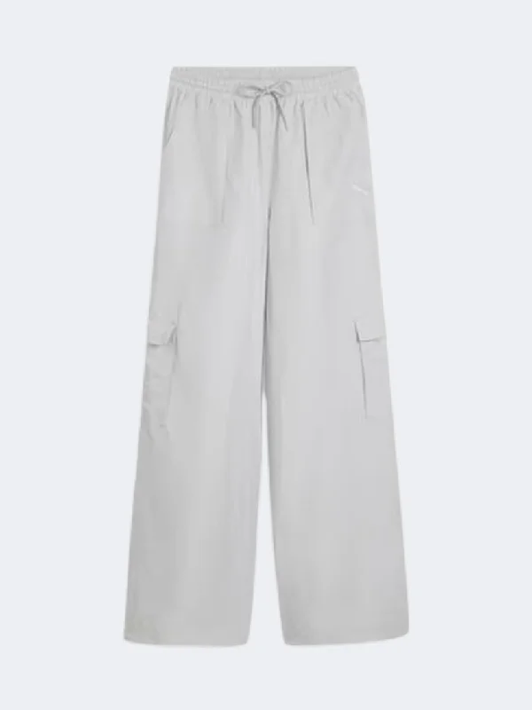 Puma Dare To Midnight Motion Women Lifestyle Pant Cool Light Grey Comfy Cargo Trousers Puma Dare To Midnight Motion Women Lifestyle Pant Cool Light Grey Comfy Cargo Trousers