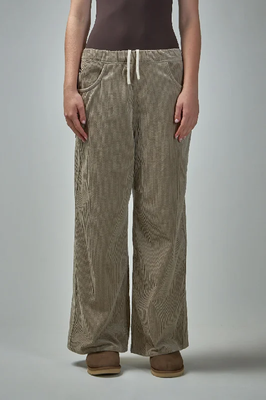 Casual Wide Pants With Drawstring Waist Elegant Wool Trousers