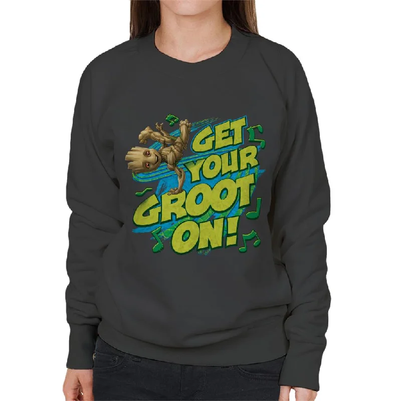 Marvel GOTG Guardians Get Your Groot On Women's Sweatshirt Hoodie with Lace Feminine Delicate Marvel GOTG Guardians Get Your Groot On Women's Sweatshirt Hoodie with Lace Feminine Delicate