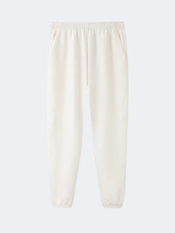 Erke Knitted Cropped Women Lifestyle Pant Glacier White Relaxed Fit Trousers