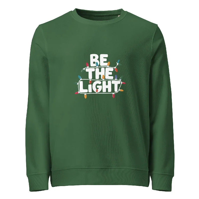 Be The Light White Graphics Women Organic Sweatshirt Hoodie with Hem Patch Decorative Personalized Be The Light White Graphics Women Organic Sweatshirt Hoodie with Hem Patch Decorative Personalized