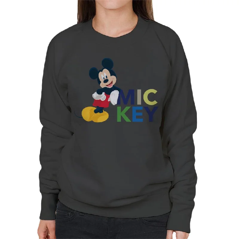 Disney Mickey Mouse Cool Lean Women's Sweatshirt Hoodie with Color Block Contrast Stylish Disney Mickey Mouse Cool Lean Women's Sweatshirt Hoodie with Color Block Contrast Stylish