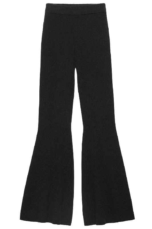 Ribbed Flare Pant Warm Wool Trousers