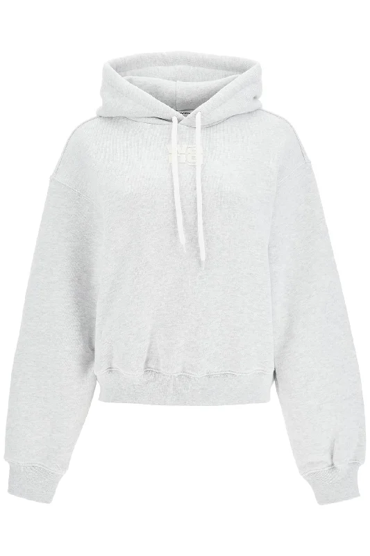 Boxy Hoodie With Hood  - Grey Hoodie with Logo Branding Identity