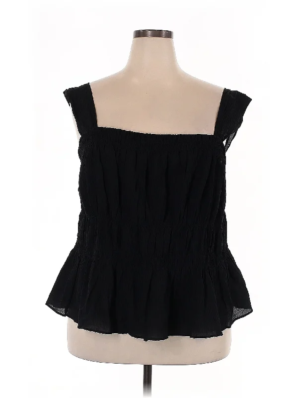 Sleeveless Blouse Wrap Front Blouse