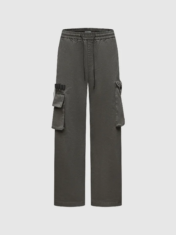 Side Pocket Wide-Leg Pants Casual Wide Pants
