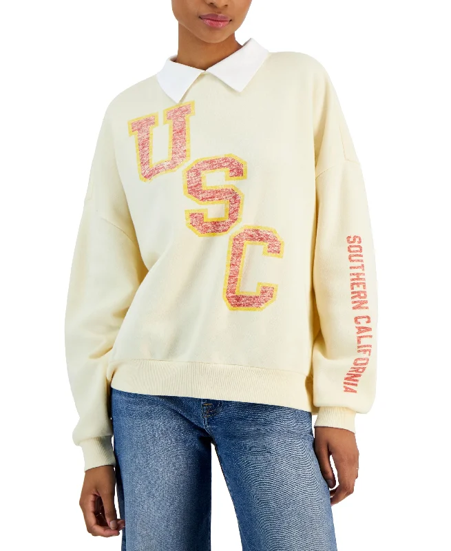 Juniors' USC Collared Sweatshirt Hoodie with Tie-Dye Psychedelic Retro