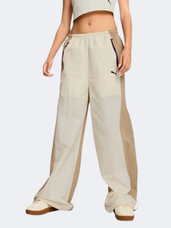 Puma Dare To Parachute Women Lifestyle Pant Beige Casual Track Pants