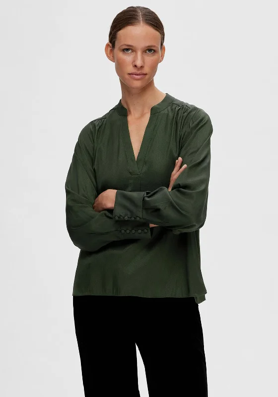 Selected Femme Kassandra Blouse, Duffel Bag Oversized Silk Blouse
